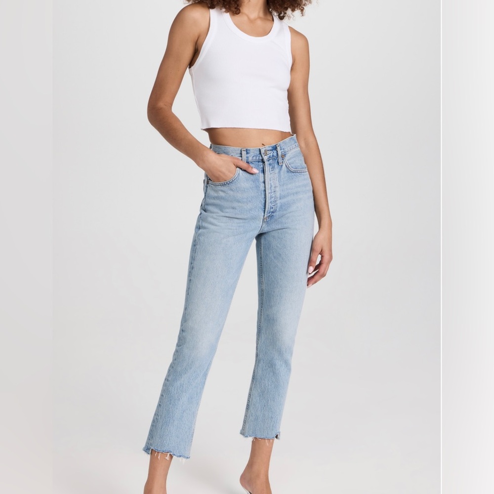 AGOLDE Riley High Rise Straight Crop Jeans